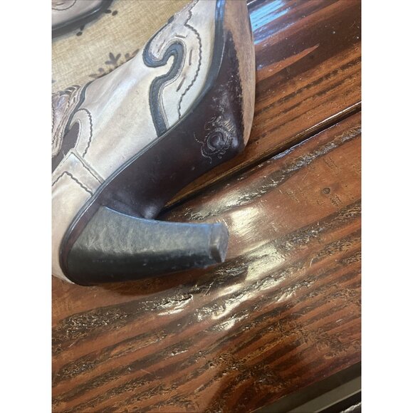 Charlie 1 Horse Heavy Stitched Leather Studded Cowboy Boots, Size 7B - Picture 5 of 13